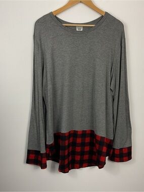 Color Bear Buffalo Plaid Tunic Top Womens Size 3XL